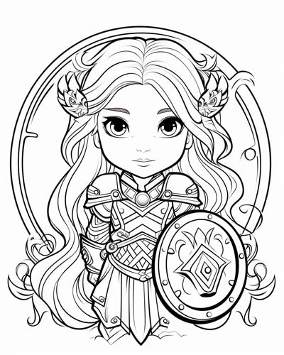 viking woman coloring page