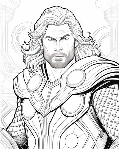 the Norse god Thor coloring page