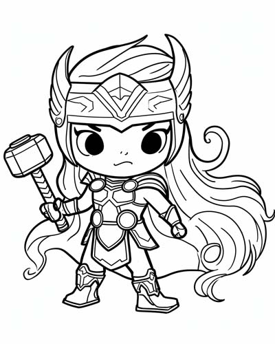 the Norse god Thor coloring page