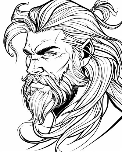 the Norse god Thor coloring page