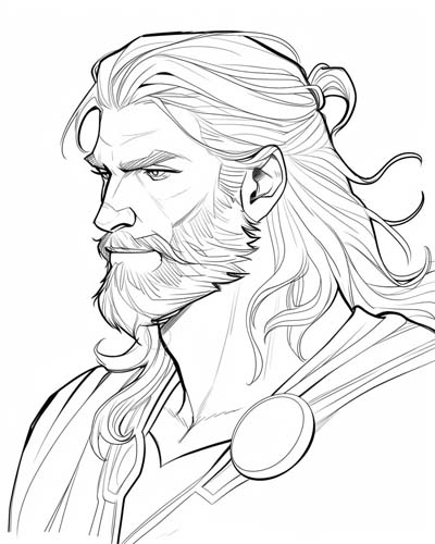 the Norse god Thor coloring page