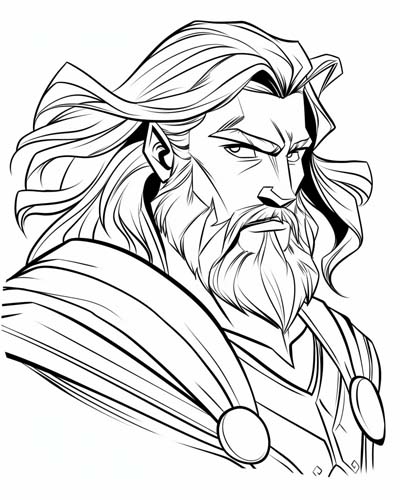 the Norse god Thor coloring page
