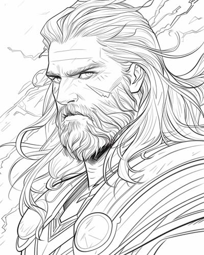 the Norse god Thor coloring page
