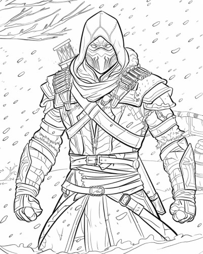 sub-zero from mortal kombat coloring page