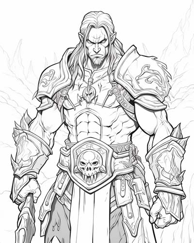 World of Warcraft death-knight coloring page