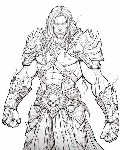World of Warcraft death-knight coloring page