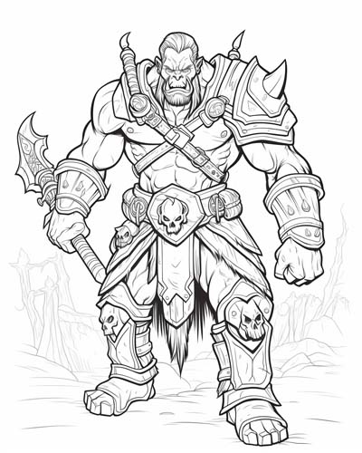 World of Warcraft death-knight coloring page