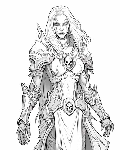 World of Warcraft death-knight coloring page