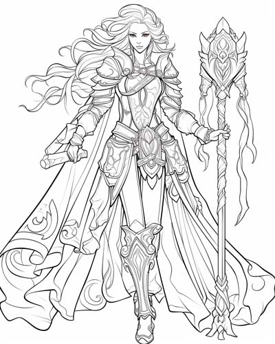 World of Warcraft druid coloring page