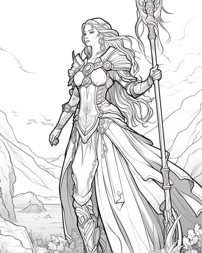 World of Warcraft druid coloring page