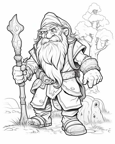 World of Warcraft gnome coloring page