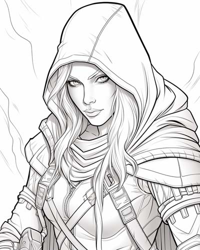 World of Warcraft hunter coloring page