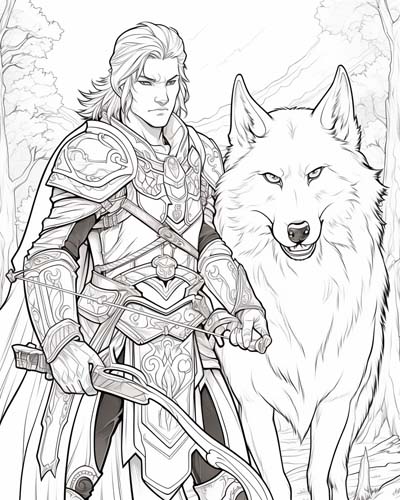 World of Warcraft hunter coloring page