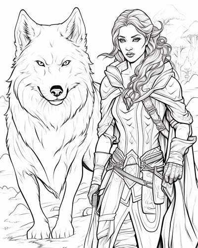 World of Warcraft hunter coloring page