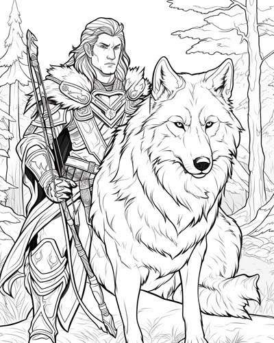World of Warcraft hunter coloring page