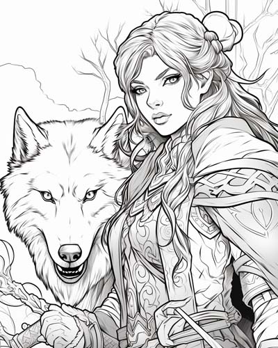 World of Warcraft hunter coloring page