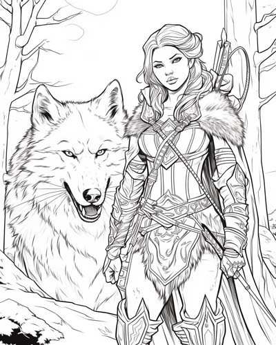 World of Warcraft hunter coloring page