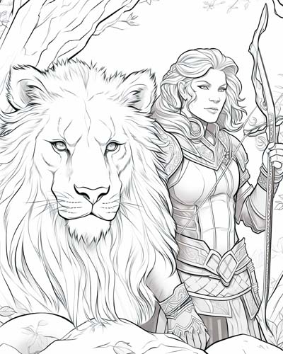 World of Warcraft hunter coloring page