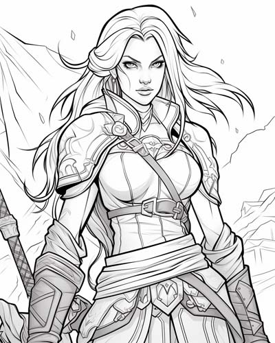 World of Warcraft hunter coloring page