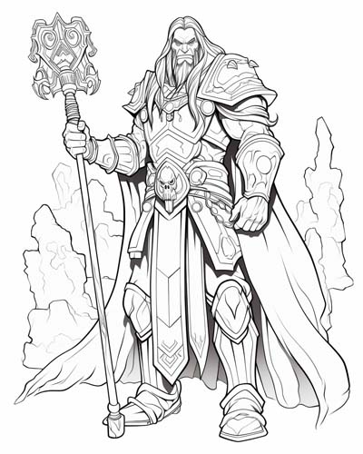 World of Warcraft mage coloring page