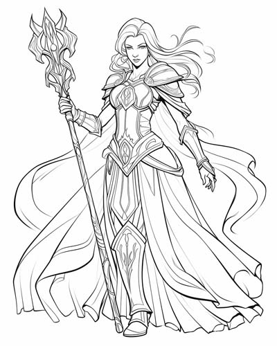 World of Warcraft mage coloring page
