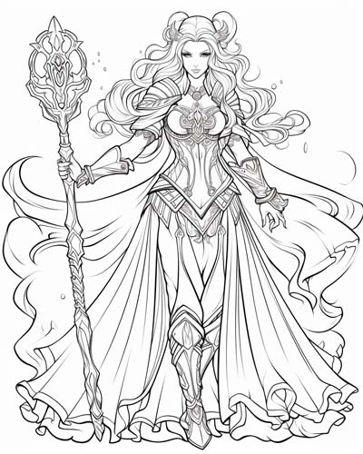 World of Warcraft mage coloring page