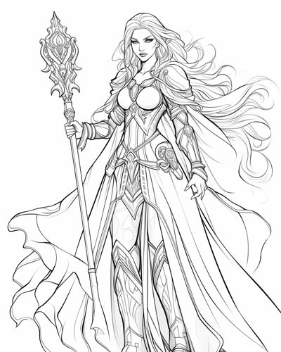 World of Warcraft mage coloring page