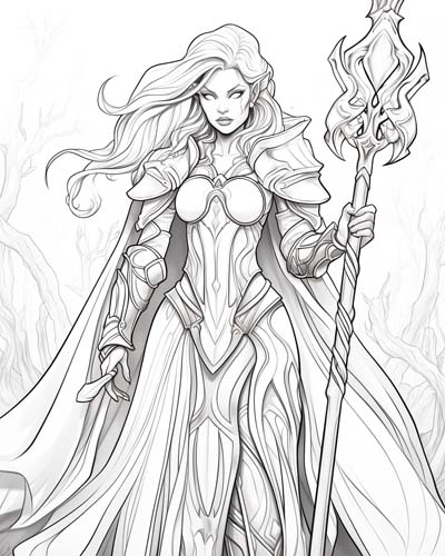 World of Warcraft mage coloring page