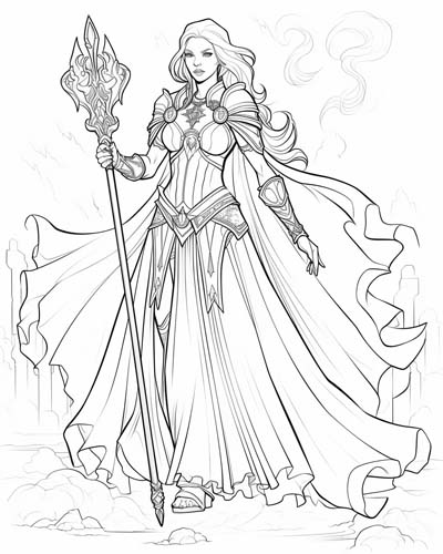 World of Warcraft mage coloring page