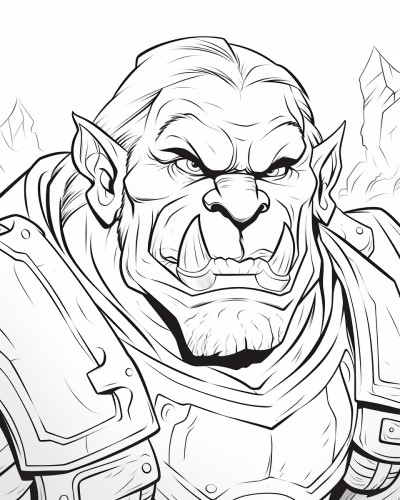World of Warcraft orc coloring page
