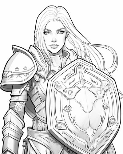 World of Warcraft paladin coloring page