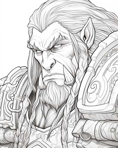 World of Warcraft paladin coloring page