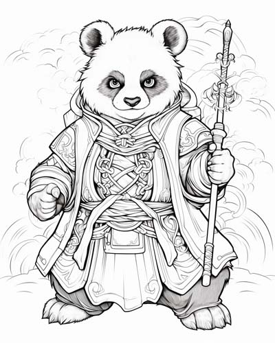 World of Warcraft pandaren coloring page