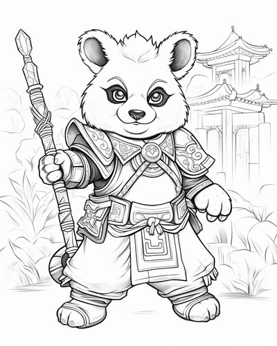 World of Warcraft pandaren coloring page