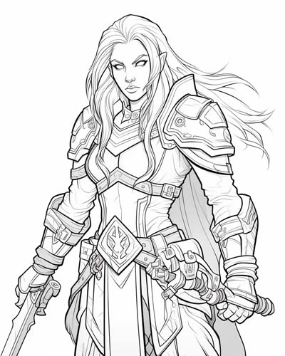 World of Warcraft rogue coloring page