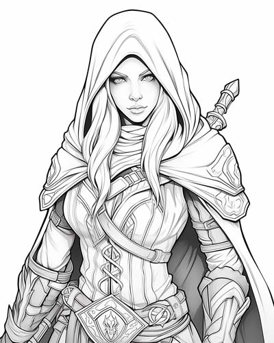 World of Warcraft rogue coloring page