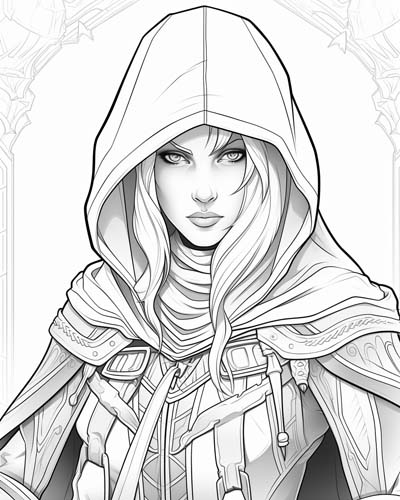 World of Warcraft rogue coloring page
