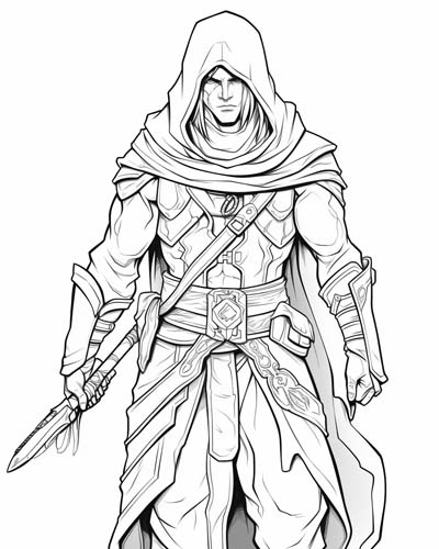 World of Warcraft rogue coloring page