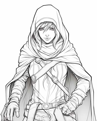 World of Warcraft rogue coloring page