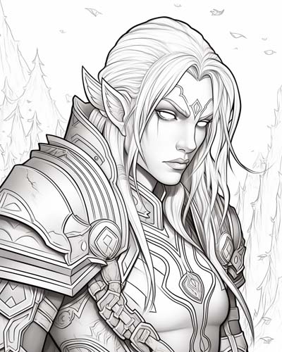 World of Warcraft rogue coloring page