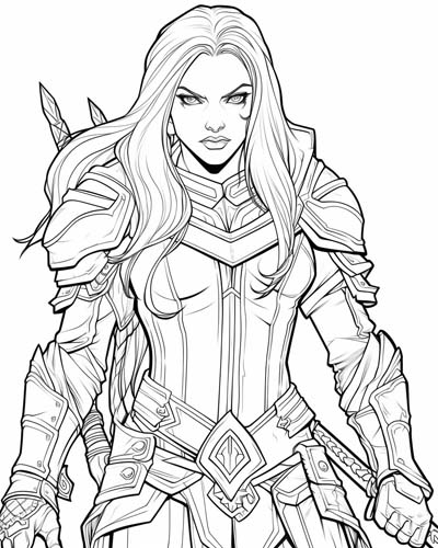 World of Warcraft rogue coloring page