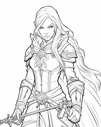 World of Warcraft rogue coloring page