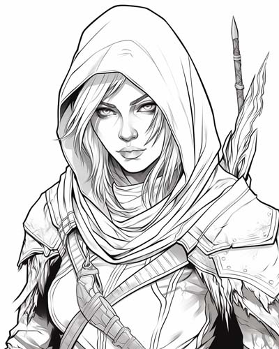 World of Warcraft rogue coloring page