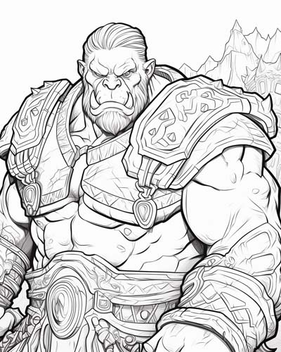 World of Warcraft shaman coloring page
