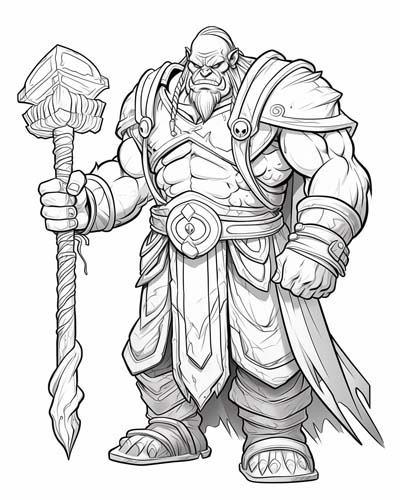 World of Warcraft shaman coloring page