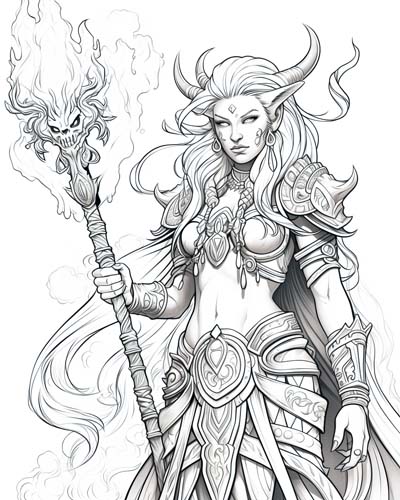 World of Warcraft warlock coloring page
