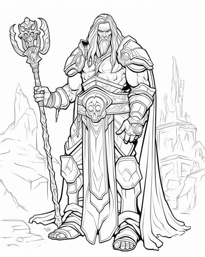 World of Warcraft warlock coloring page