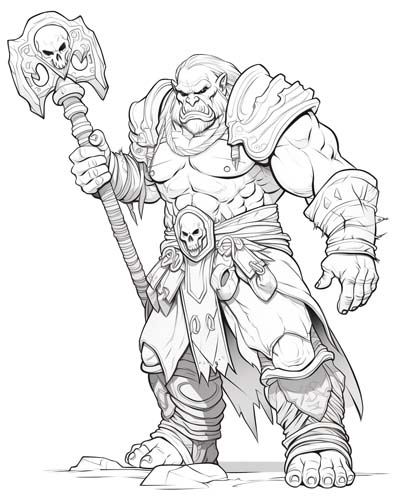 World of Warcraft warlock coloring page