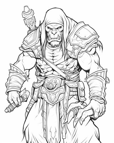 World of Warcraft warlock coloring page
