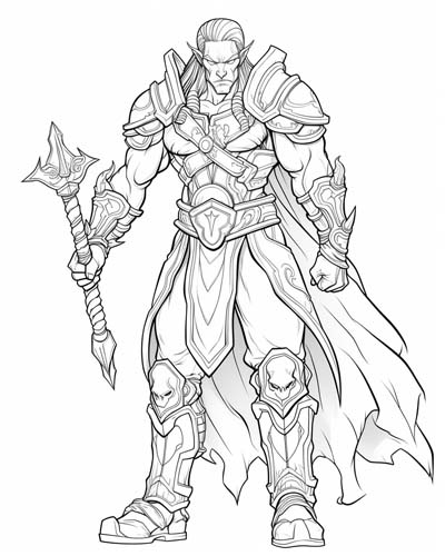World of Warcraft warlock coloring page